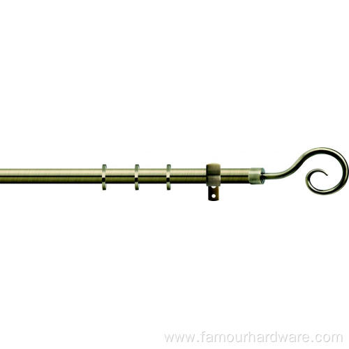 Hook shape head single curtain rod